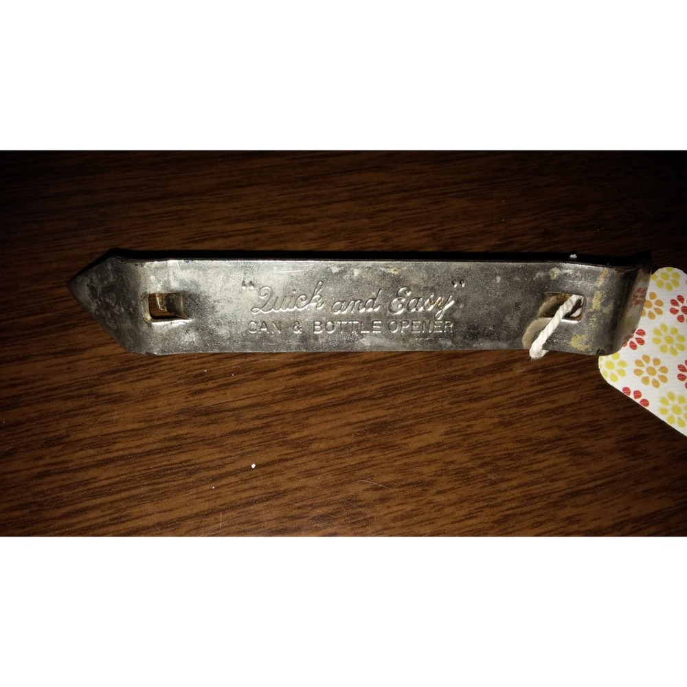 Bottle opener, vintage metal kitchen utensil wine can opener, church key
